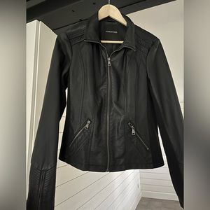 Maurice’s Black Leather Jacket with zipper size Large (never worn)